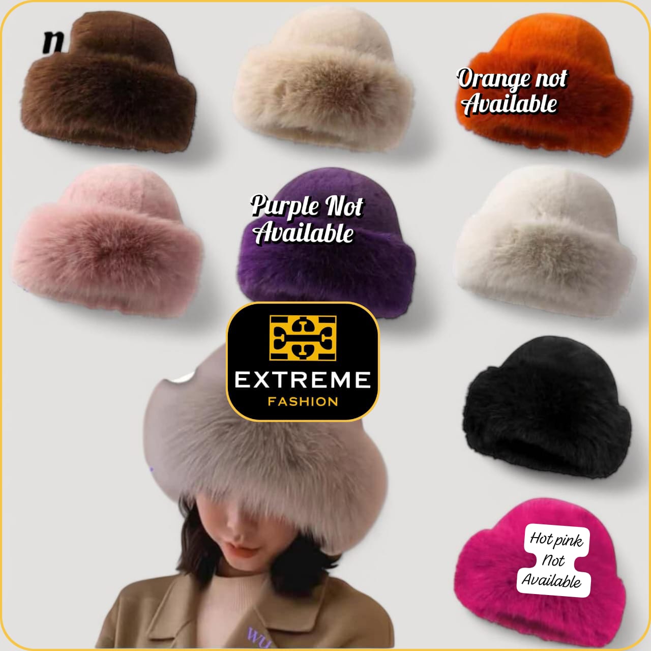 fluffy winter bucket hats