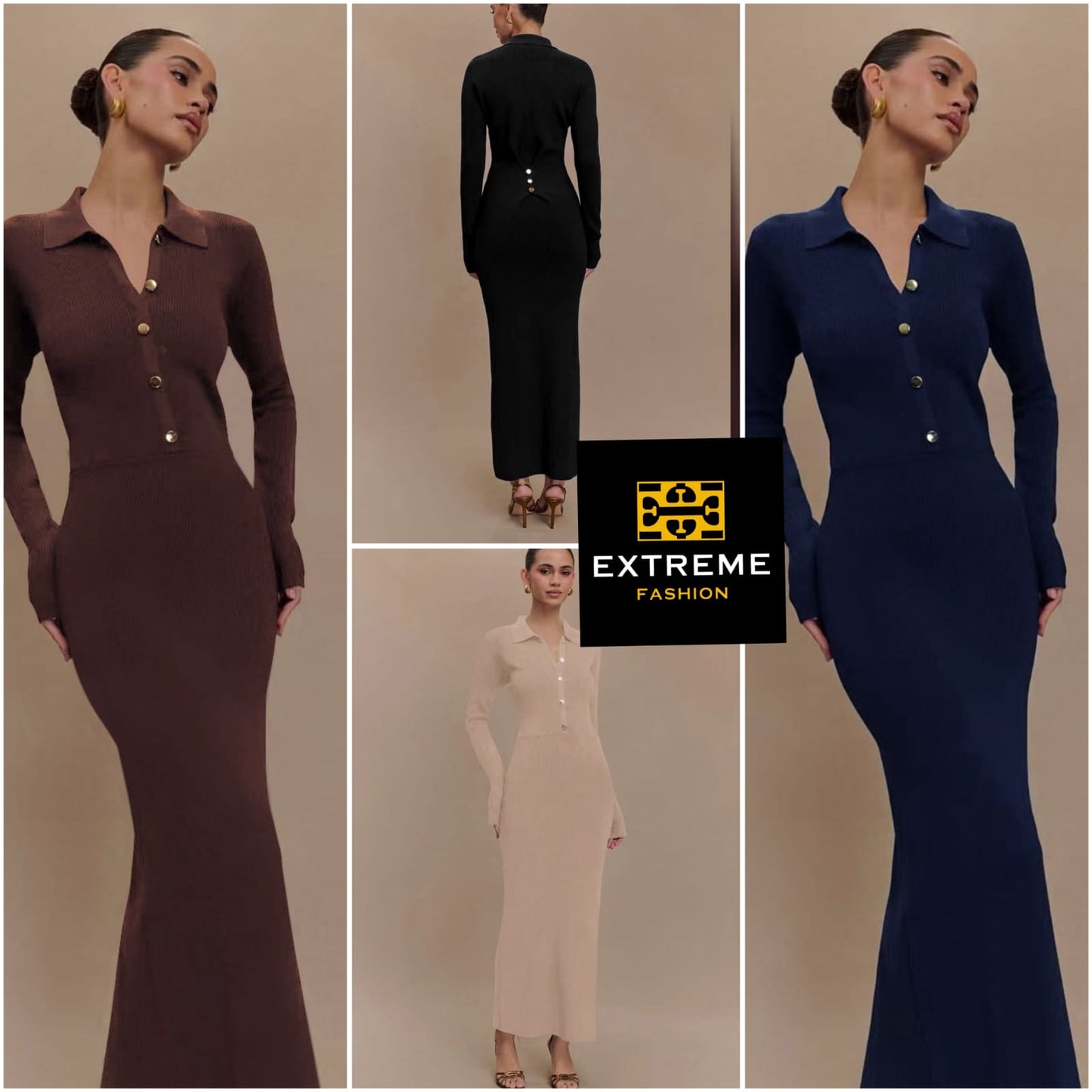 long sleeve bodycon knitted dress