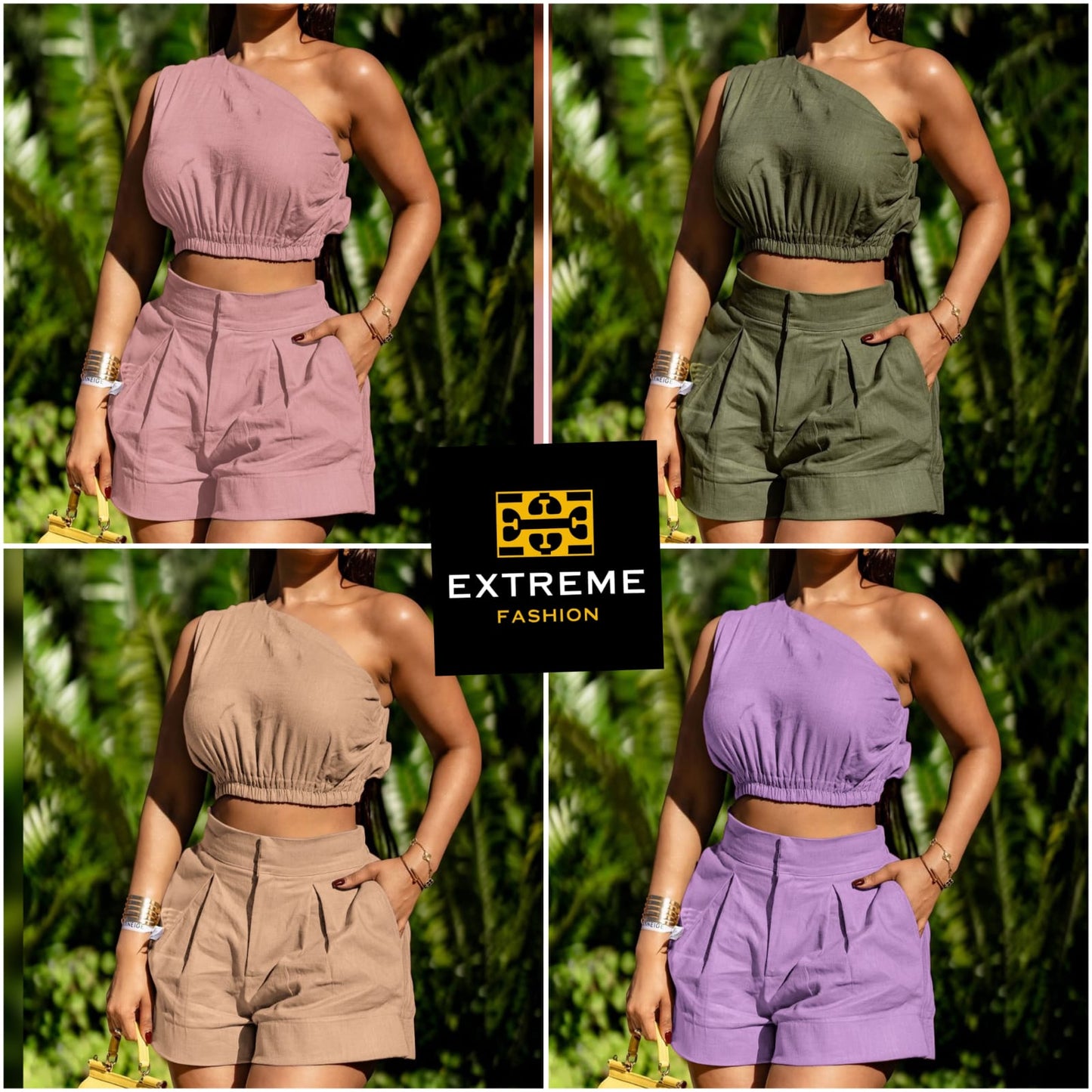 off shoulder mini 2pc short