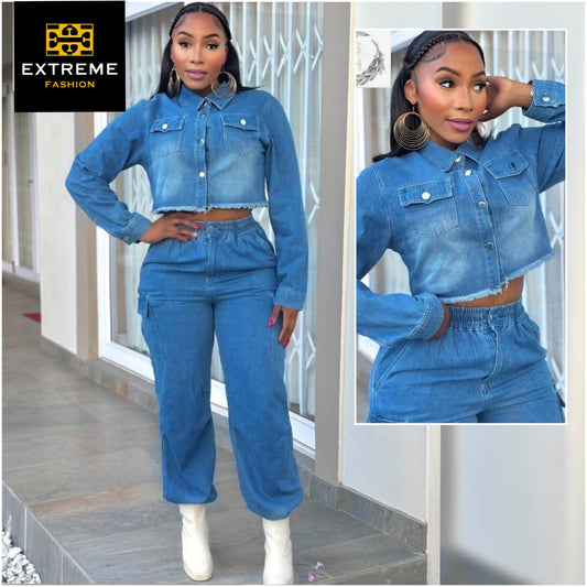 denim cargo set