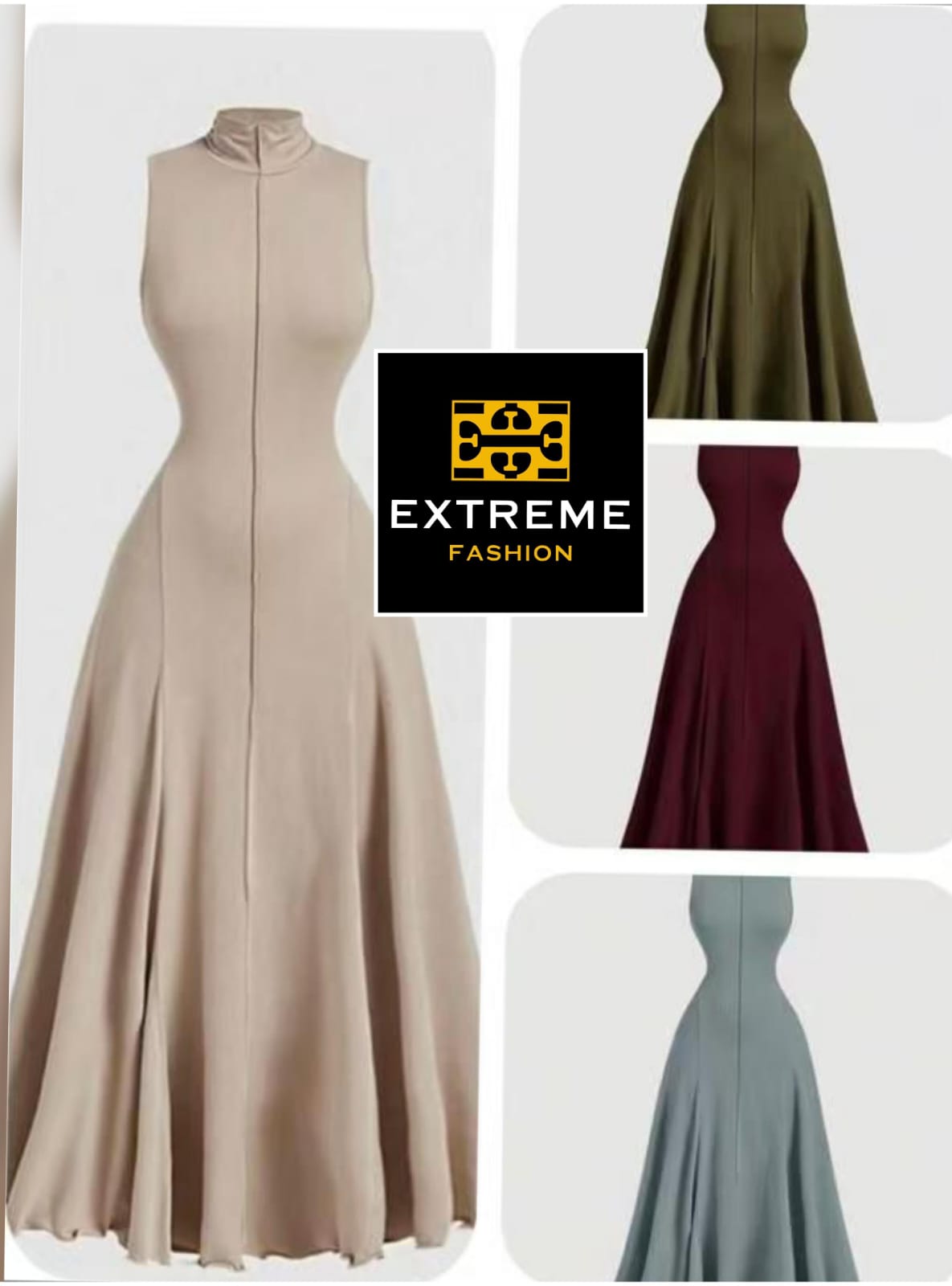 backless stretch maxi dress