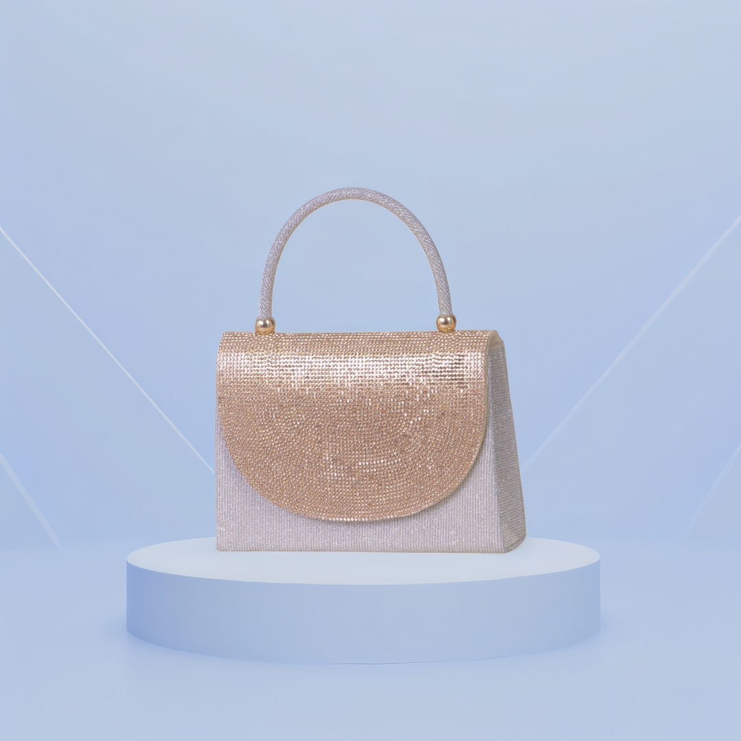 Gold Sparkle Top Handle Bag